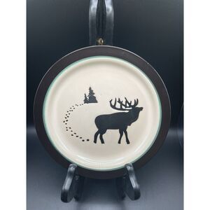 Bass Pro Shops 8" Salad Plate Moose In The Woods Pines Stoneware Set‎ of 3